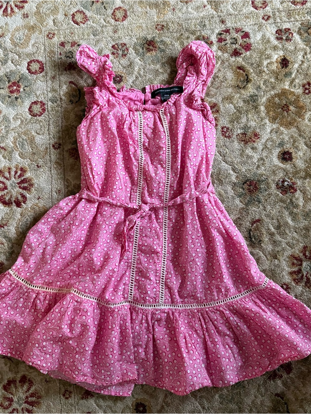 French Connection Pink Ruffle Strap Sundress for Girls - Picture 4 of 4